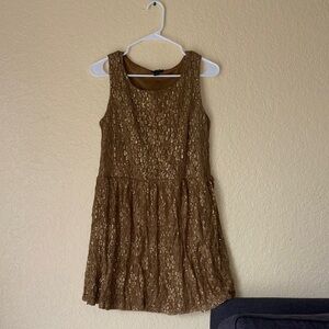 Elegant Brown Lace Dress